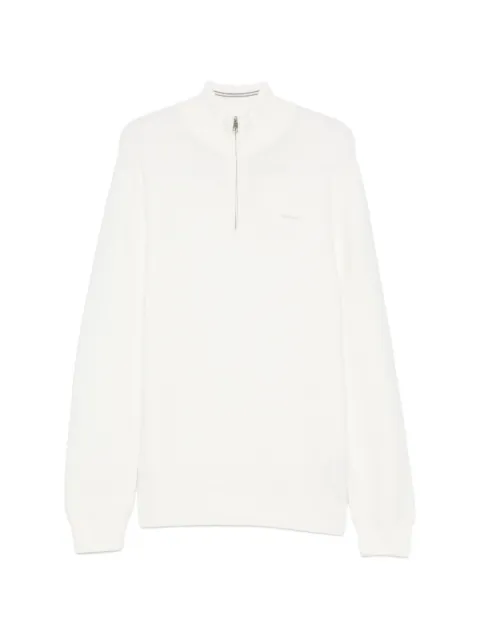 Gant quarter-zip ribbed-knit sweater Neutrals 8030276113