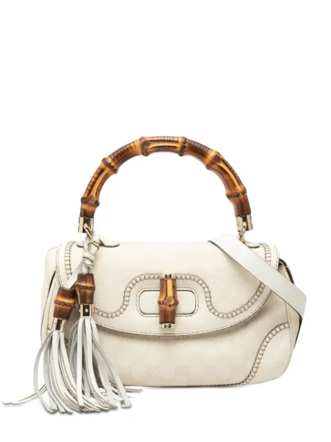 Gucci Pre-Owned 2000-2015 Medium GG Canvas New Bamboo satchel White 5MVTYB351ZHXERS6