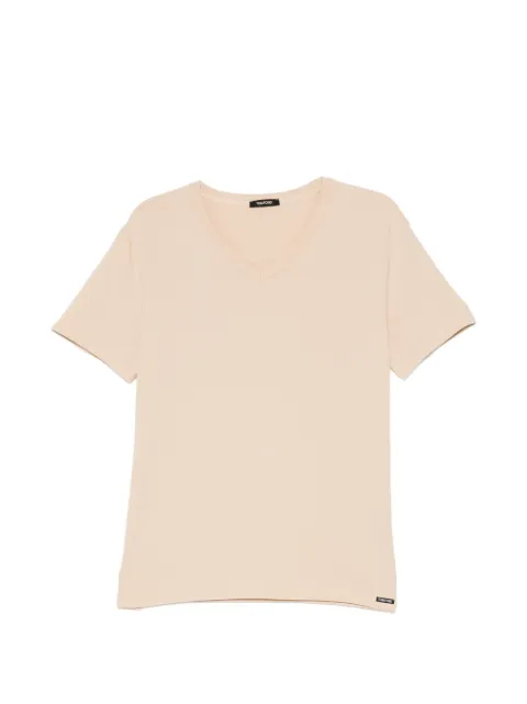 TOM FORD logo-patch T-shirt Neutrals T4M0TBF90040