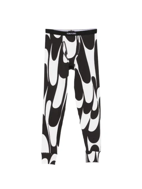 TOM FORD abstract-print long johns Black T4LMTBF10160