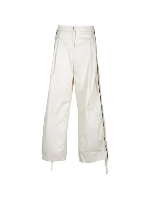 SADH Kamya fringe-trim trousers White W240085