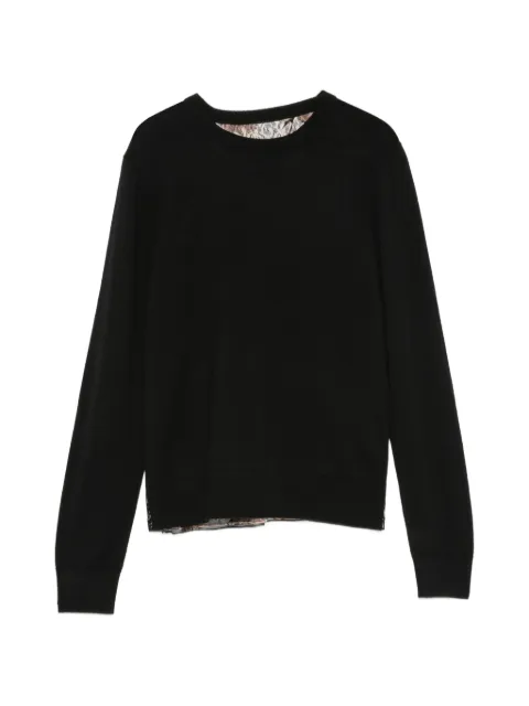 Quetsche lace-panel sweater Black C8SS26
