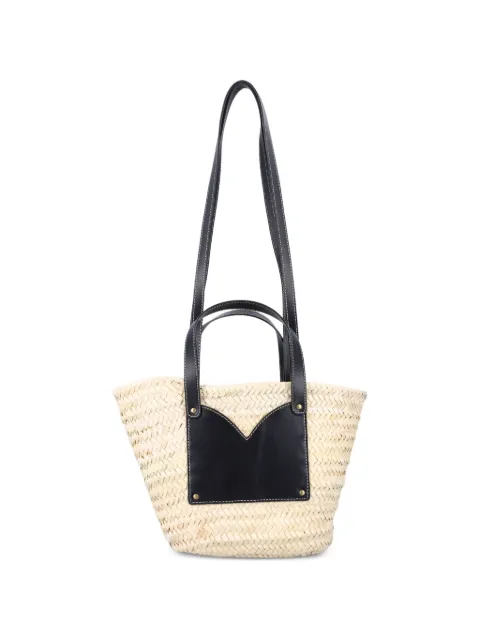 Sessùn leather-trim woven tote bag Neutrals 2620202202108