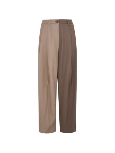 Bouguessa Zelda two-tone pleated trousers Neutrals SP26BFTR04