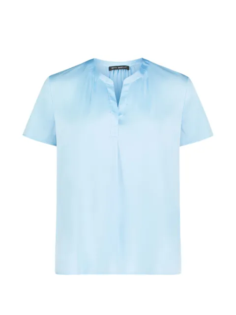 Betty Barclay pleated satin-finish blouse Blue 8020184980