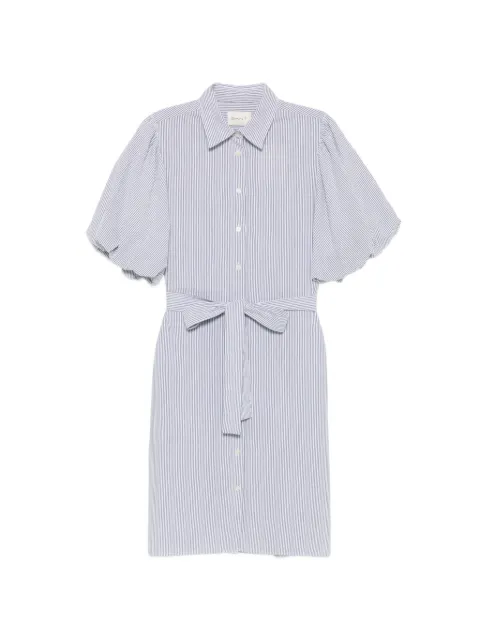 Gant striped balloon-sleeve midi dress White 4503506