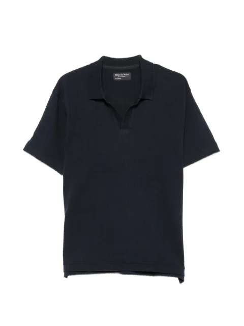 Marc O'Polo ribbed-knit open-collar T-shirt Blue 50000126634131