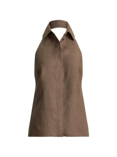 Ralph Lauren Collection Eldred halterneck backless top Brown 290P19618001