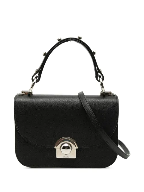 Prada Pre-Owned 2010-2026 Saffiano Lux Arcade satchel Black 41713RH6KPQBH9YO