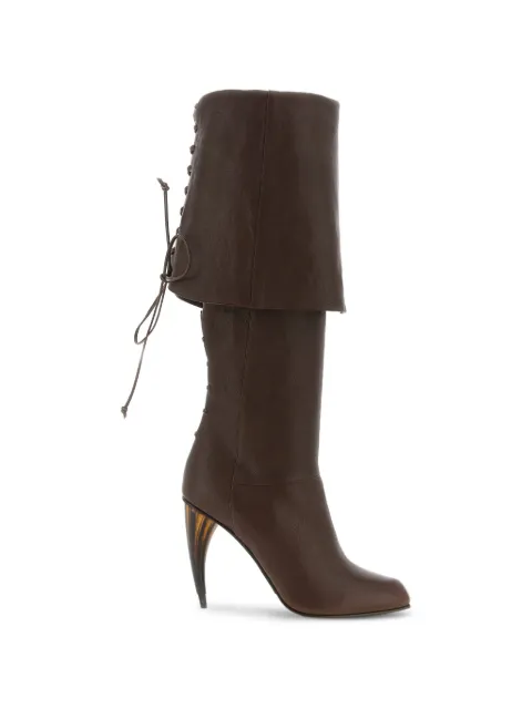 Alexander McQueen horn-heel knee-high boots Brown 862746WHAFA
