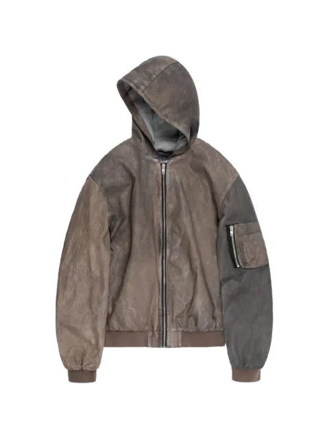 ALEXANDER DIGENOVA hooded leather bomber jacket Brown LEATHERBOMBERJACKET