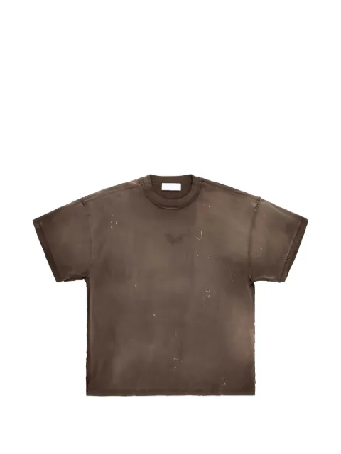 ALEXANDER DIGENOVA logo-print distressed t-shirt Brown LOGOINSIDEOUTTSHIRT