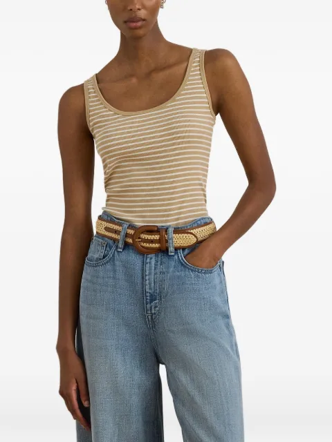Lauren Ralph Lauren striped ribbed-knit tank top Neutrals 200P09099001
