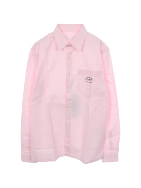 Prada Pre-Owned logo-embroidered pocket shirt Pink 1060820