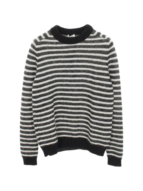 Saint Laurent Pre-Owned Striped crew-neck sweater Black 1063356