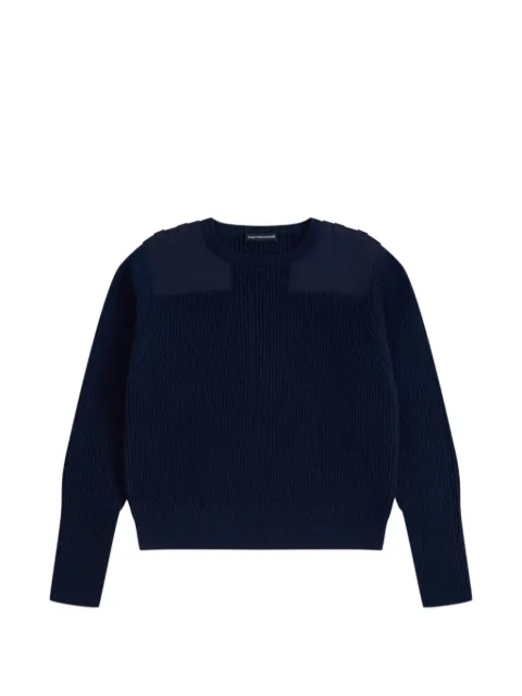 GOSHA RUBCHINSKIY ribbed-knit patch-detail sweater Blue KNSW0301NAVY