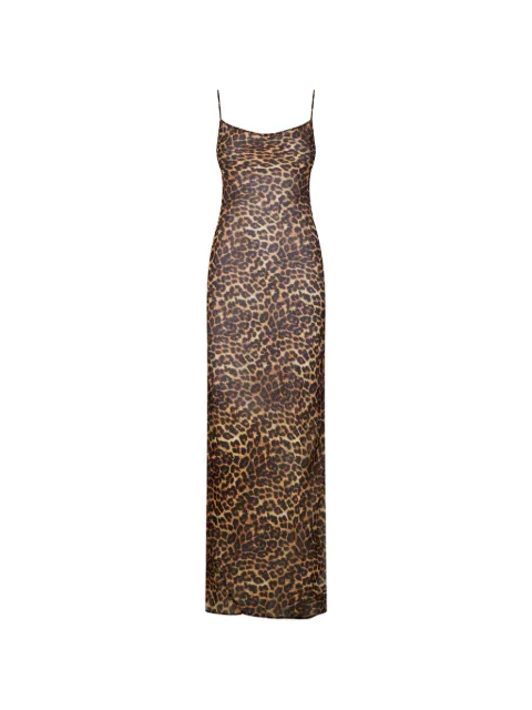 Maison Close leopard-print backless dress Brown 565375