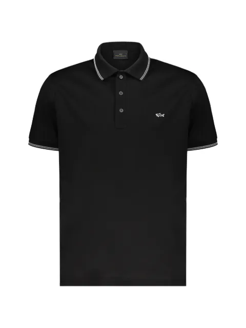 Paul & Shark logo-embroidered tipped polo shirt Black 26411218