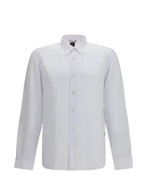 BOSS button-down linen shirt White 50560894