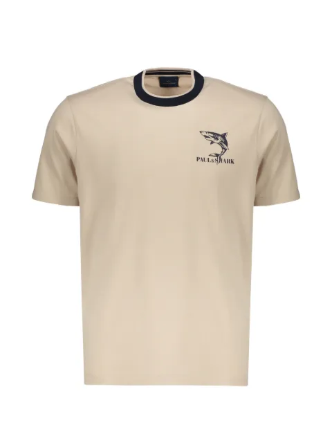 Paul & Shark logo-print crew-neck T-shirt Neutrals 26411061