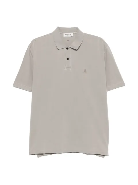 Premiata logo-embroidered short-sleeve polo shirt Grey PA1052MD