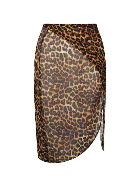 Maison Close Safari leopard-print mini wrap skirt Brown 565385