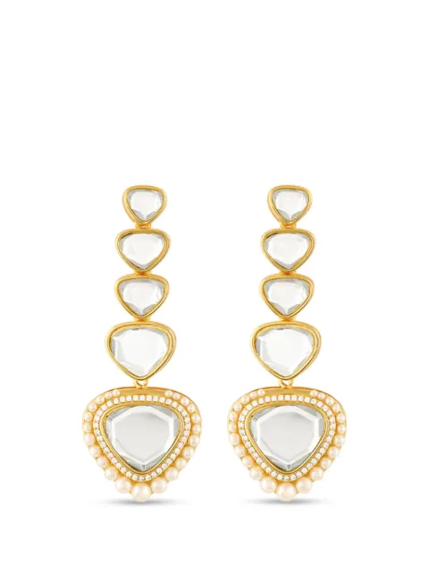 ISHARYA Sheesh Mahal crystal-embellished earrings Gold 69385