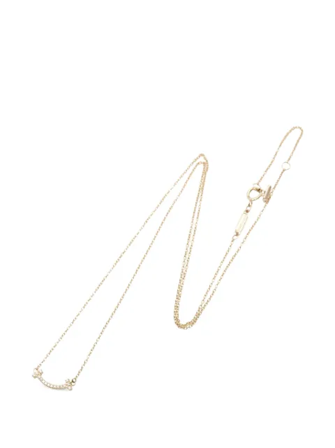 Tiffany & Co. Pre-Owned 2010s mini T-smile diamond necklace Gold 1063841