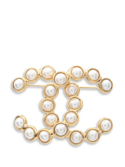 CHANEL Pre-Owned 1986-1988 Coco Mark brooch Gold 1061121