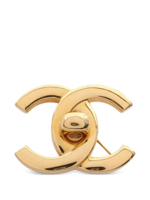 CHANEL Pre-Owned 1986-1988 CC-motif brooch Gold 1060517