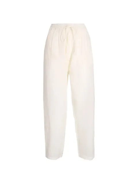 BOSS drawstring-waist straight trousers White 50556735