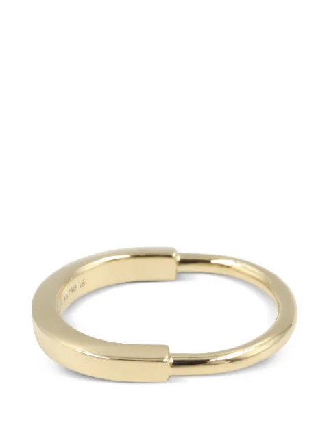 Tiffany & Co. Pre-Owned 2010s Lock logo-engraved ring Gold 1063970