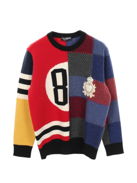 Dolce & Gabbana Pre-Owned 2010s panelled intarsia-knit sweater Red 1061096