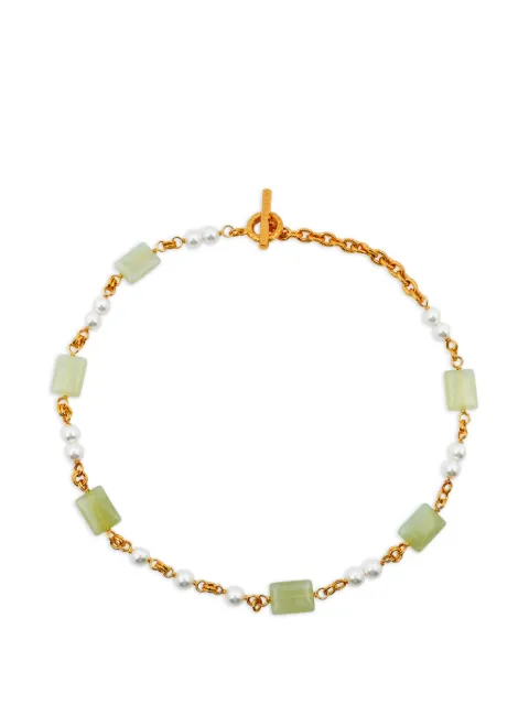 Ben Amun gold-tone pearl-embellished stone necklace Gold 81795