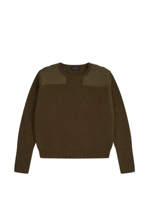 GOSHA RUBCHINSKIY panelled ribbed-knit sweater Green KNSW0301KHAKI