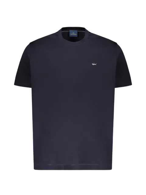 Paul & Shark logo-patch cotton T-shirt Blue 26411016