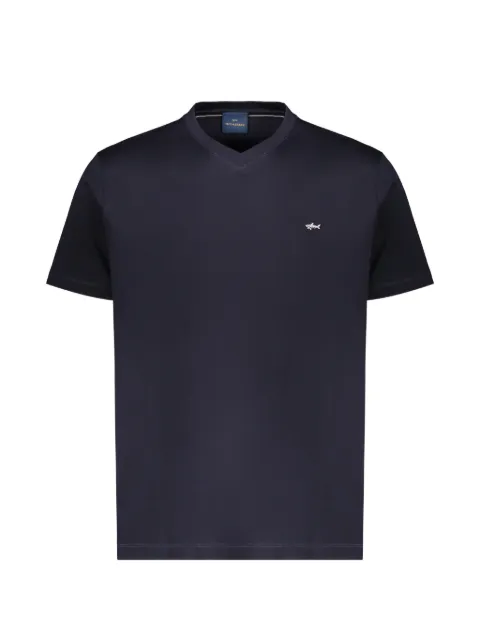Paul & Shark embroidered-logo V-neck T-shirt Blue 26411019
