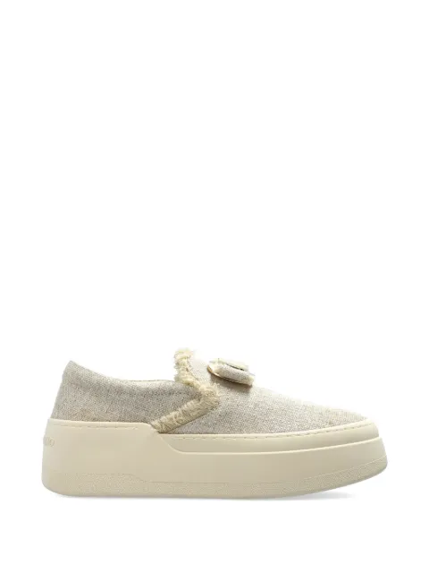 Ferragamo fringed logo-plaque sneakers Neutrals 790127