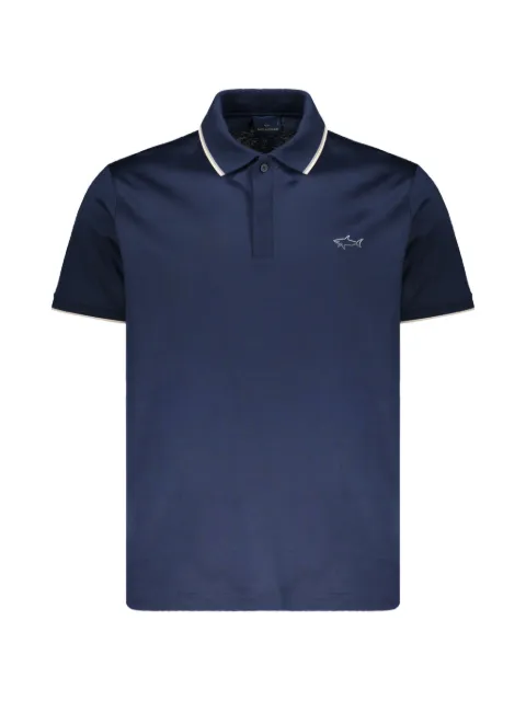 Paul & Shark ribbed-collar polo shirt Blue 25411301