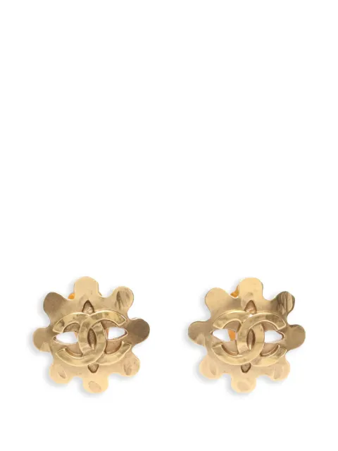 CHANEL Pre-Owned 1986-1988 Coco Mark gold-plated clip-on earrings Gold 1056134