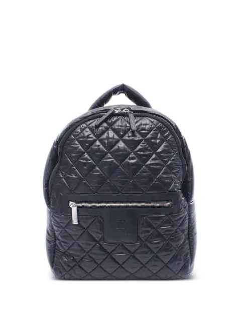 CHANEL Pre-Owned 2015-2016 logo-embossed backpack Black 106446621514258