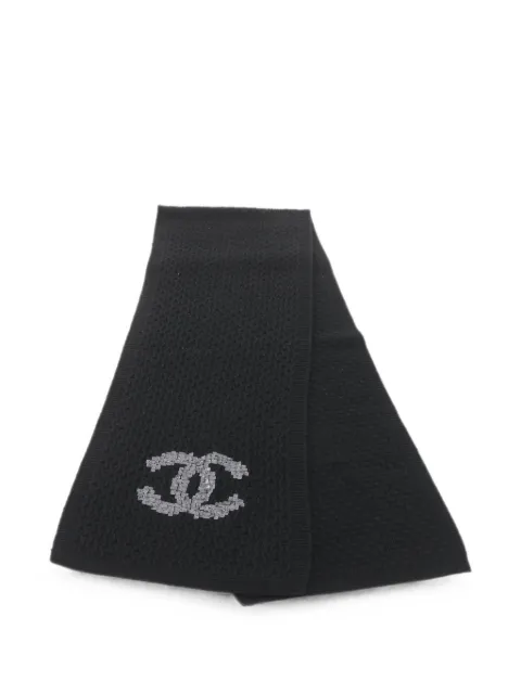 CHANEL Pre-Owned 1986-1988 Coco Mark scarf Black 1052714