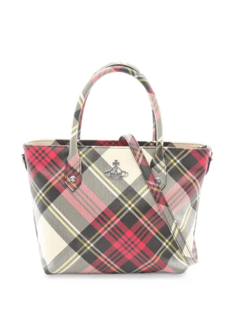 Vivienne Westwood Pre-Owned 2020s mini tartan-pattern tote bag Red 1065993