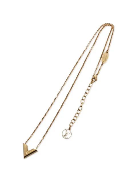 Louis Vuitton Pre-Owned 2021 Essential V lobster-claw-fastening necklace Gold 1060558LE0221