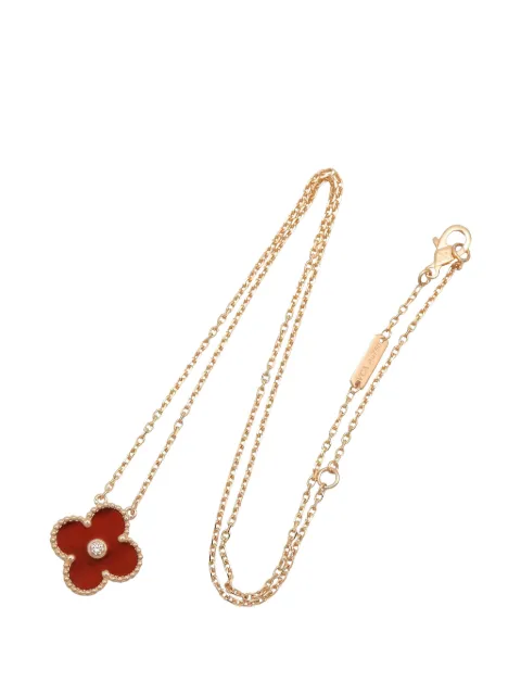 Van Cleef & Arpels Pre-Owned 2010s Alhambra tiger-eye and diamond necklace Pink 1066356