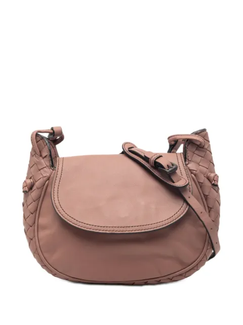 Bottega Veneta Pre-Owned 2012-2026 Small Intrecciato Trimmed Nappa Nodini Flap crossbody bag Pink Z1W1XNK4DIP7IVE0