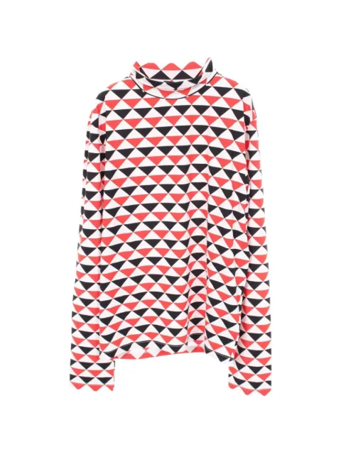 Prada Pre-Owned 20s geometric-print roll-neck sweater White 1060818