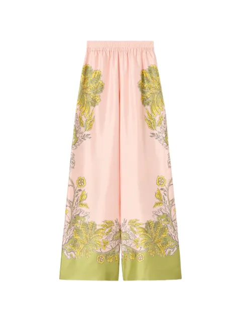 La DoubleJ floral-print silk palazzo trousers Pink TRO0026SIL001SWA03PI01