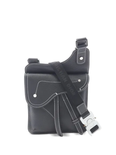 Christian Dior Pre-Owned 2010s Saddle leather shoulder bag Black 1066415