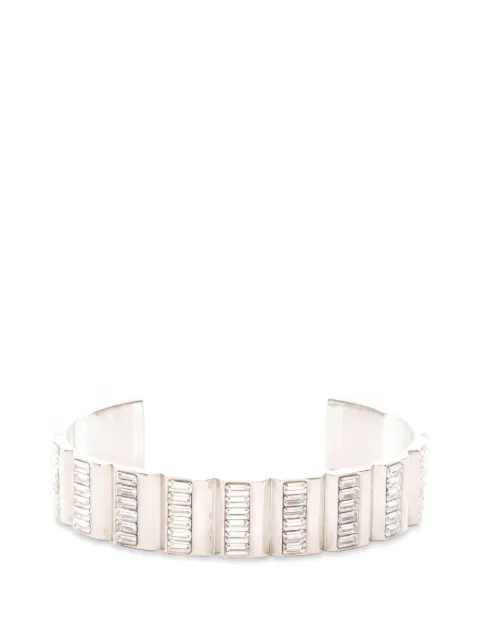 Saint Laurent Pre-Owned 2000s rhinestone-embellished cuff bracelet Silver 1060850